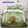 Forest Cartoon Animals Pattern Bedding Quilt Set  Home Decoration  Gift (1 * duvet cover + 2 * pillowcase  without core)