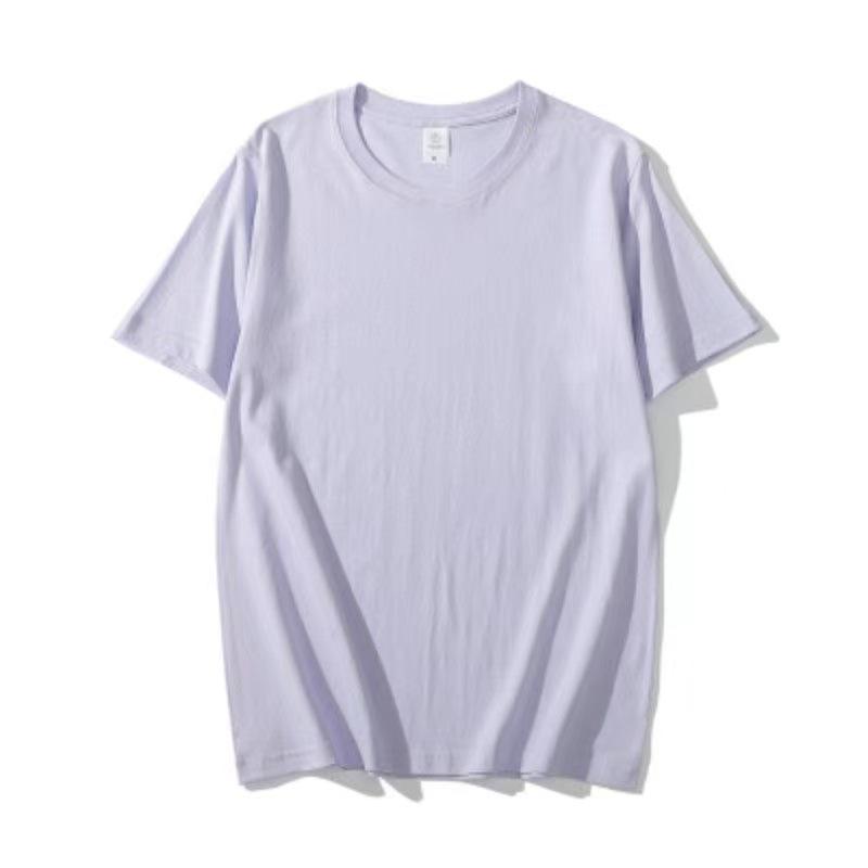 Men's and Women's Slim Fit Xinjiang Cotton T-Shirt: Short-Sleeved White or Black with Summer Logo Print