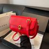 Underarm Small Square Bag Women'S Premium Texture Pu Lock Simple Retro Shoulder Messenger Bag