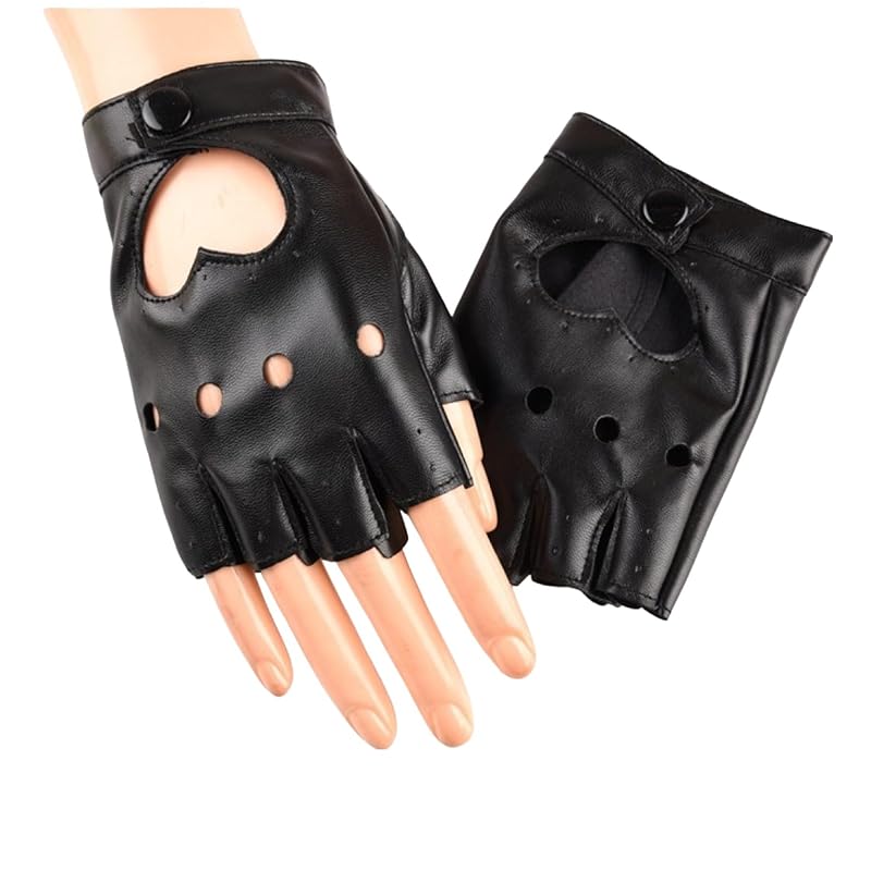 

[COZENTA] glove fingerless ladies costume disguise cosplay gloves PU leather heart black