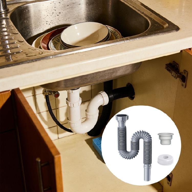 Flexible Drain Hose Sink Waste Water Pipe Kitchen Sink Drain Pipe Side Exit Kitchen Sink Drain Tube