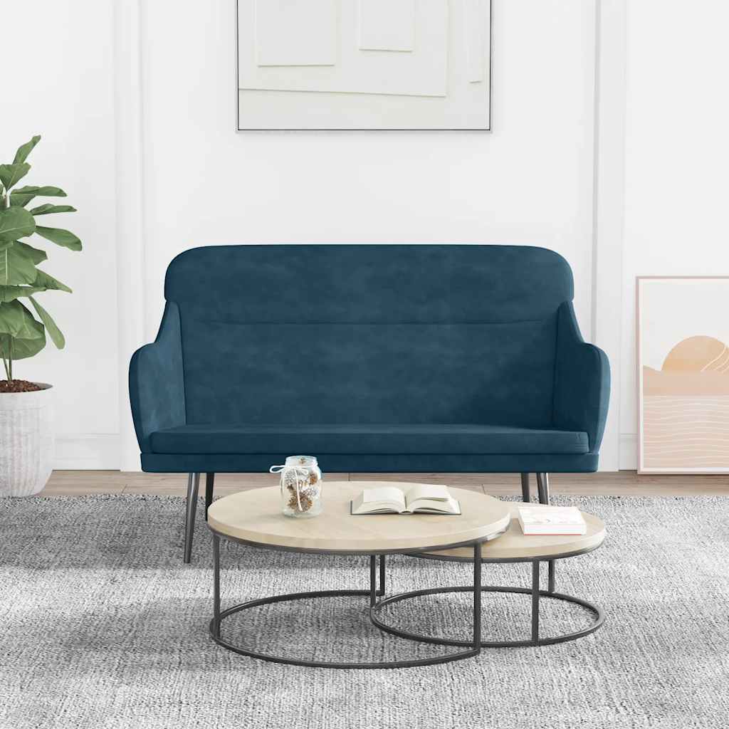Blue Velvet Bench 110 x 76 x 80 cm