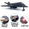 1/400 Scale F-117 Fighter Jet Diecast Metal Military Stealth Airplane Toy - Nighthawk Alloy Model Aircraft with Pullback Action, Lights and Sound