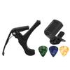 Guitar Capo, Pick, and Tuner Set, Guitar Tuner Kit, LED, Lightweight