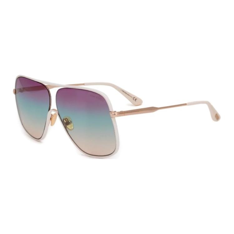 

Tom Ford Aviator Sunglasses With Decorative Temples Unisex sunglasses White FT084128ZBRADY Basic Packaging-Eyeglass Case+Box