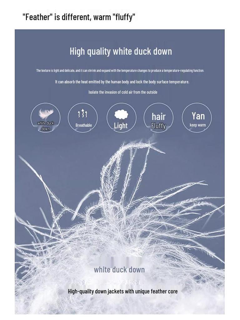 2025 Women's Mid-Length White Duck Down Jacket: High-End Slim Fit, Warm, Hooded Coat for Middle-Aged Moms