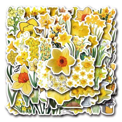 60 New Daffodil Daffodil Graffiti Stickers Decorative Suitcase Mobile Phone Skateboard Stickers