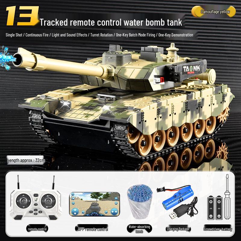 Rechargeable Action Remote Control Tank Car for Kids with Firing Cannon Model