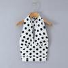Women's 2025 Autumn/Winter Halter Polka Dot Backless Camisole & High-Waisted A-Line Skirt Set
