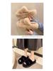 Large Cross-Fur Women's Slippers - Thick, Flat-Bottomed, Warm & Stylish for Spring, Autumn, Winter