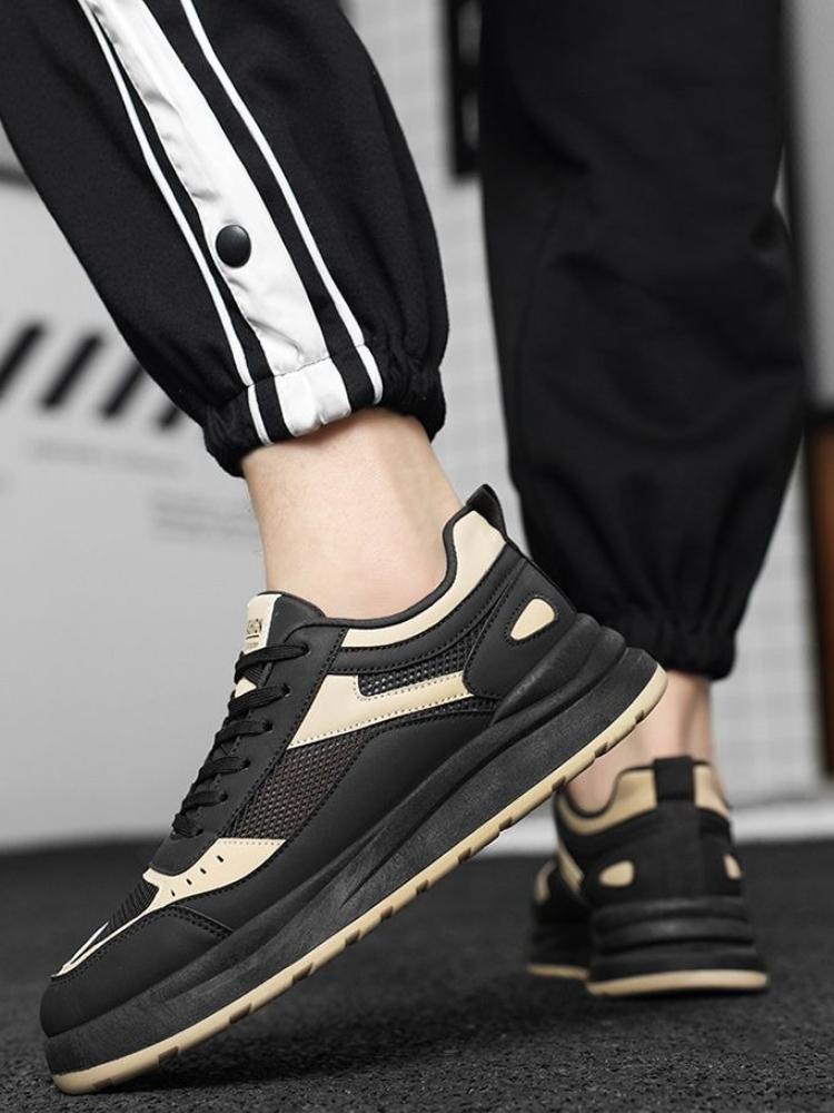 Módní tenisky s kulatou špičkou na běh pro mladé studenty, pánská obuv, síťovina, korejský styl, pohodlná pro volný čas, do práce, na chůzi, retro, ležérní obuv pro muže