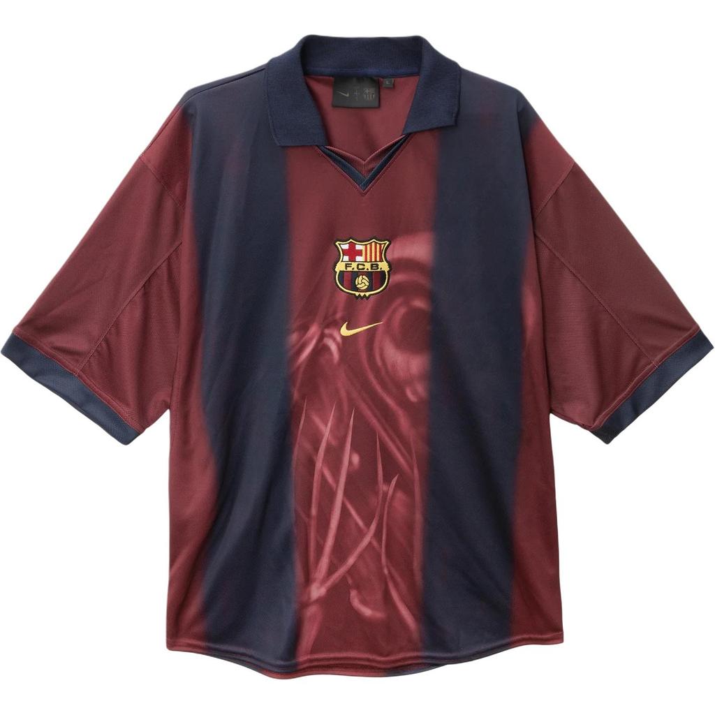 Nike FC Barcelona X Cactus Jack Retro 2000/01 Home Skeleton Jersey Red/Blue Unisex Tops FQCJ-CJ01