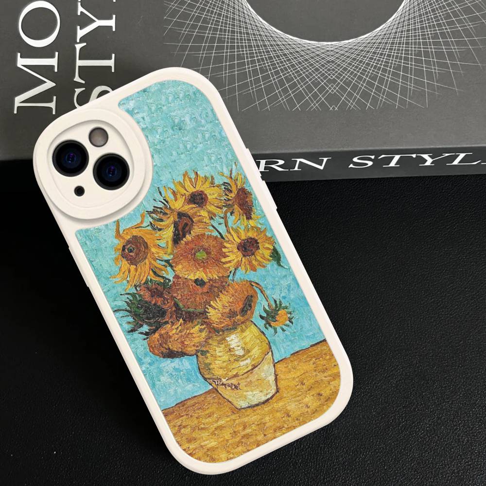 Art Vincent Van Gogh Leather Phone Case For iPhone 16 15 14 13 12 11 Pro Max Plus Shockproof Cover