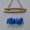 Sea Glass Wind Chime for Outside Handmade Coastal Style Blue Seaglass Art for Indoor Outdoor Garden Home Decor Housewarming Gift for Women