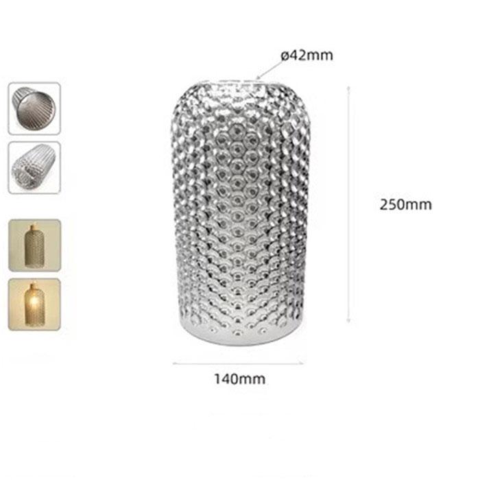 Modern Art E26 E27 Rauchgrauer Glasschirm-Ersatz 1,65 Zoll Fassung Graue Blattgestreifte Glasabdeckung für Shop Restaurant Dekor Lampe