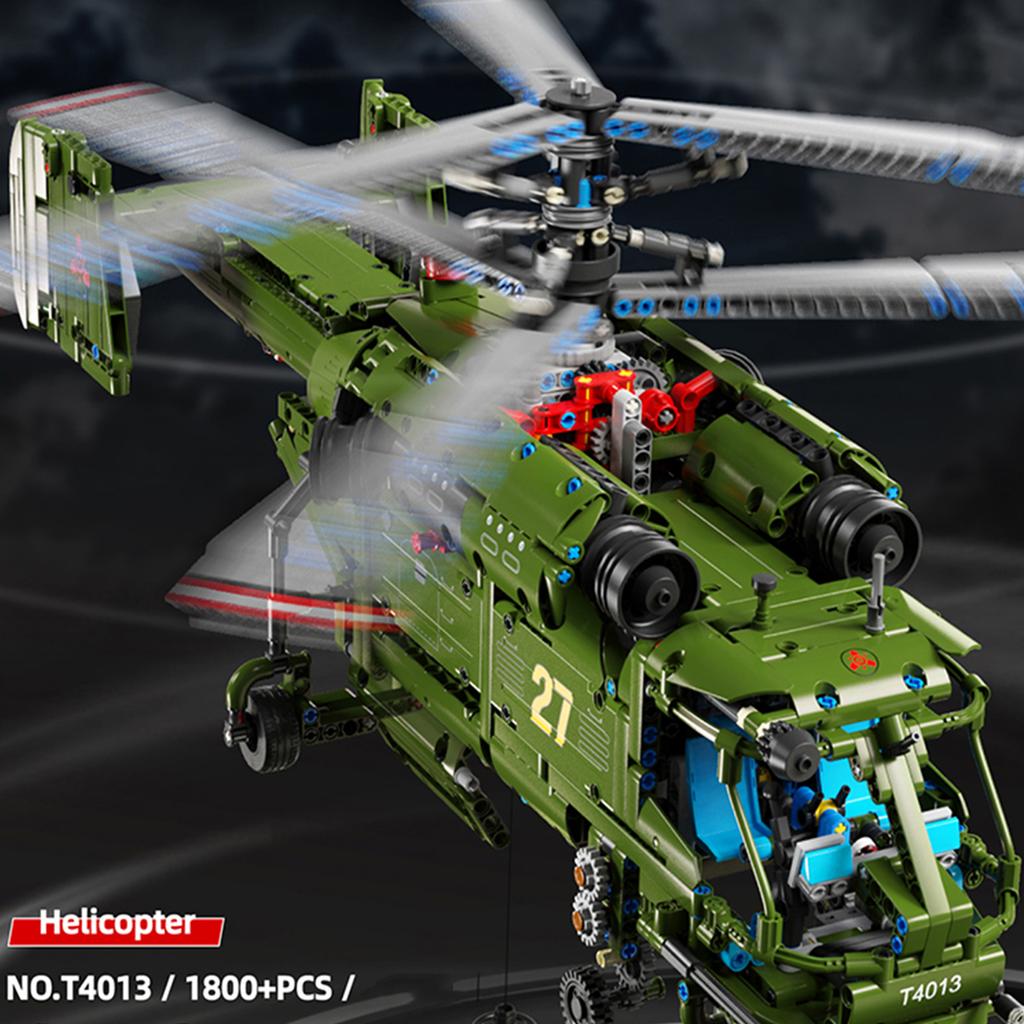 Non-Toxic 1800Pcs Helicopter Building Blocks Toy Assembly Puzzle Bricks Vehicle Model Creative Desktop Decoration Gifts