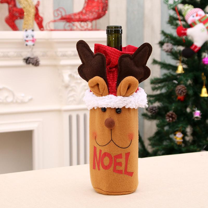 

Сумка для винної пляшки Дід Мороз Чохол для винної пляшки Різдвяна сумка для винної пляшки Прикрашена різдвяна сумка для винної пляшки deer