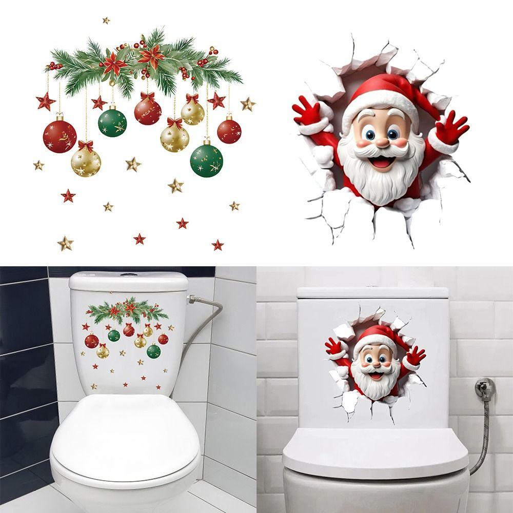 PVC Merry Christmas Decoration Cartoon Decorative Sticker Creative Xmas Sticker  Festival Ornament
