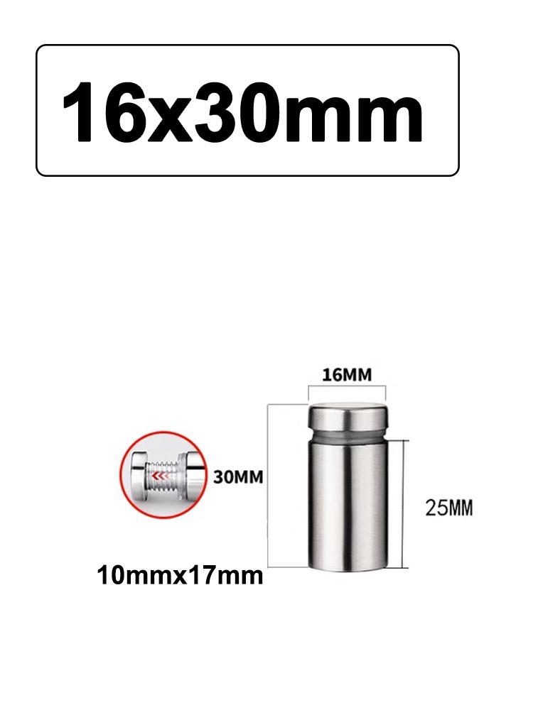 1PC of M16 Advertising Nail Stainless Steel Acrylic Nail Glass Fixing Decorative Nail Mirror Nail Cover Advertising Board Screw