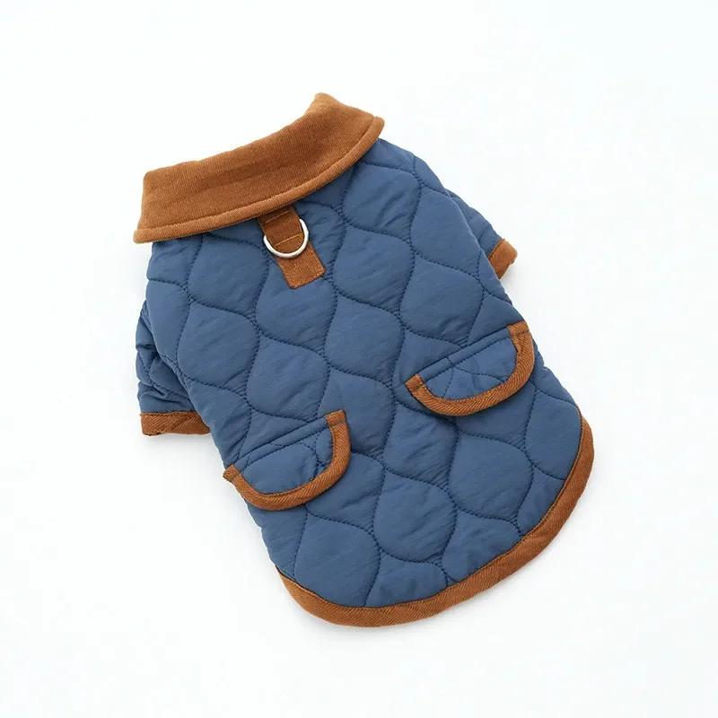 

Small Dog Clothes Coat Jacket Winter Pet Costume Apparel Cat Puppy Yorkshire Pomeranian Poodle Schnauzer Bichon Dog Clothing S темно-синий