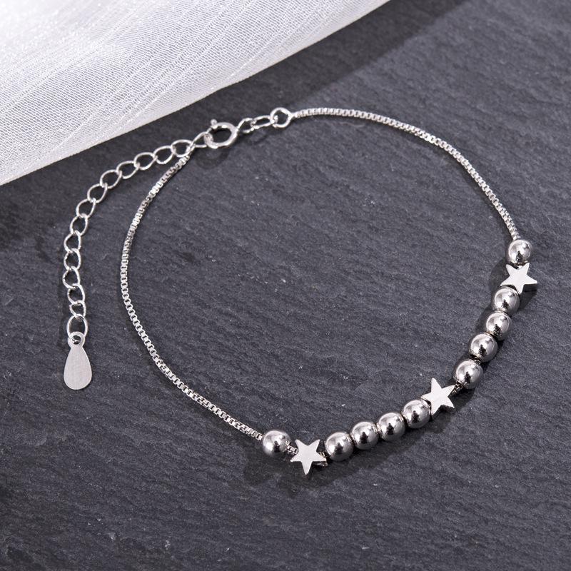 Personalized Retro Box Chain Bracelet - Elegant Silver, Versatile Japanese-Korean Inspired Couple's Jewelry for Women