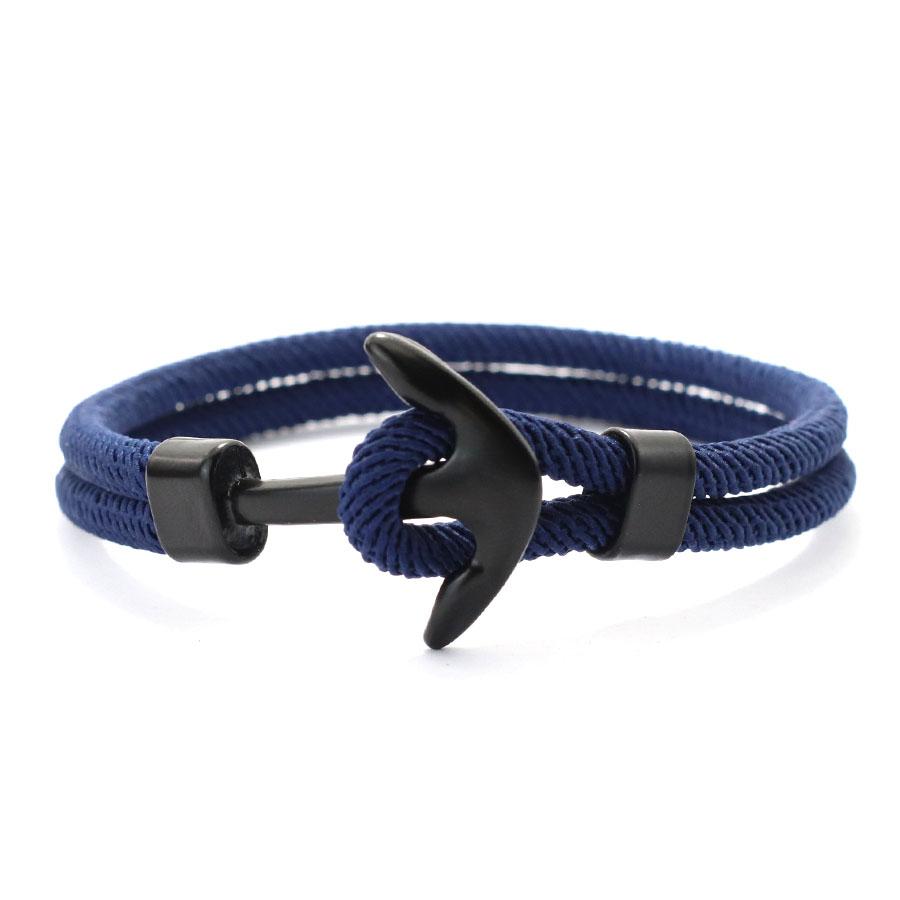 

Браслет-якорь для мужчин, модный студенческий темно-синий стиль, простой студенческий модный мужской женский плетеный миланский веревочный браслет для пары 20.5cm/8.07inch темно-синий