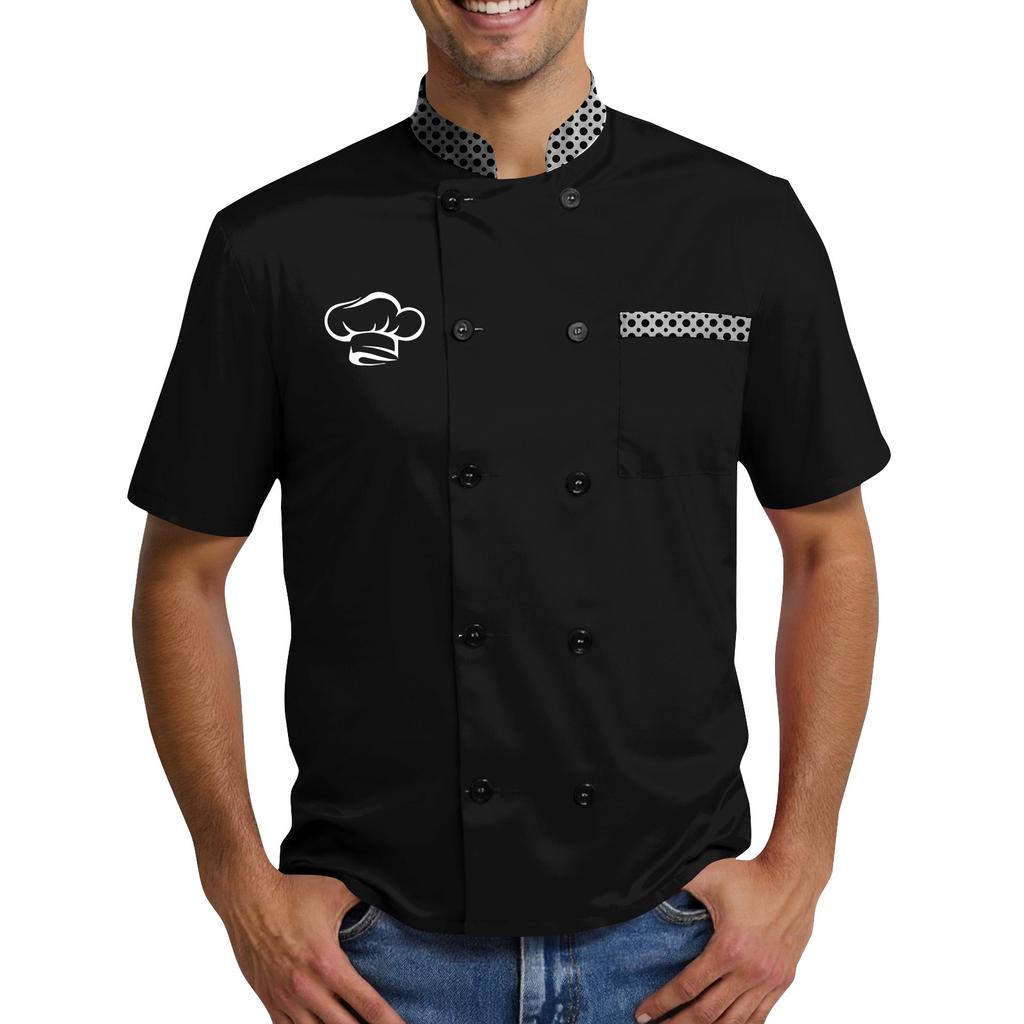 Popular Chef Print Elements Men's Chef Uniform