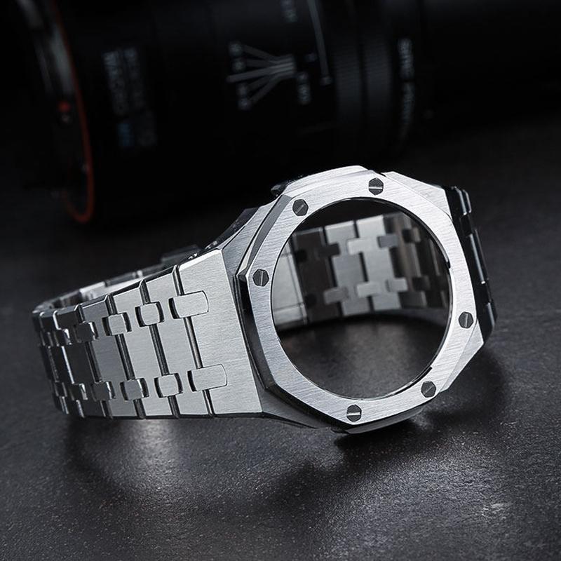 316L Stainless Steel Mod Kit for Casio G-Shock GA2100/GA-B2100 - Royal Oak Style Metal Case & Band Conversion Set ( 5611 Module)