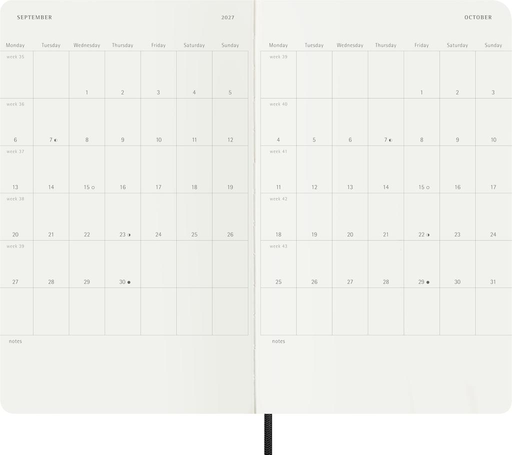 Moleskine 2026 Daily July 18 Large Size X Black DSB18DC3Y27 Diary, Start, Months, (13cm 21cm), Softcover,