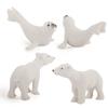 Simulated Arctic Bear White Fox Seal Whale Polar Animals Model Ornament Set