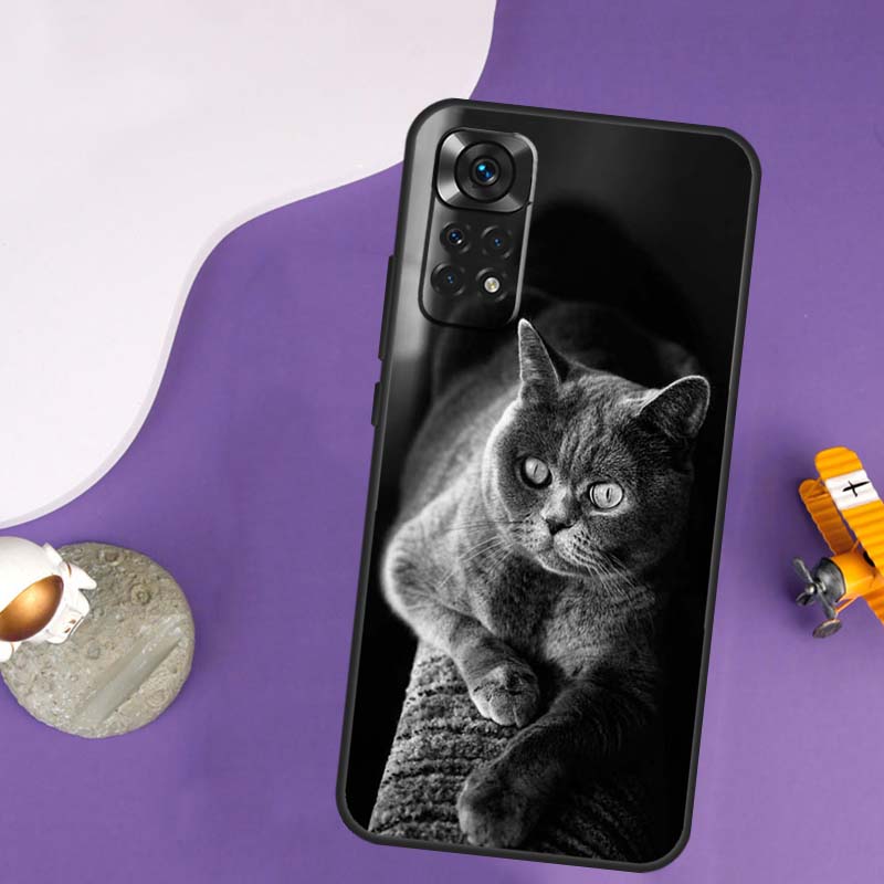 

Красивый серый британский короткошерстный кот Чехол для Xiaomi Redmi Note 13 Pro 14 12 9 10 11 Pro 10S 11S 12S Redmi 10C 13C 14C 12C Чехол Redmi Note 13 4G