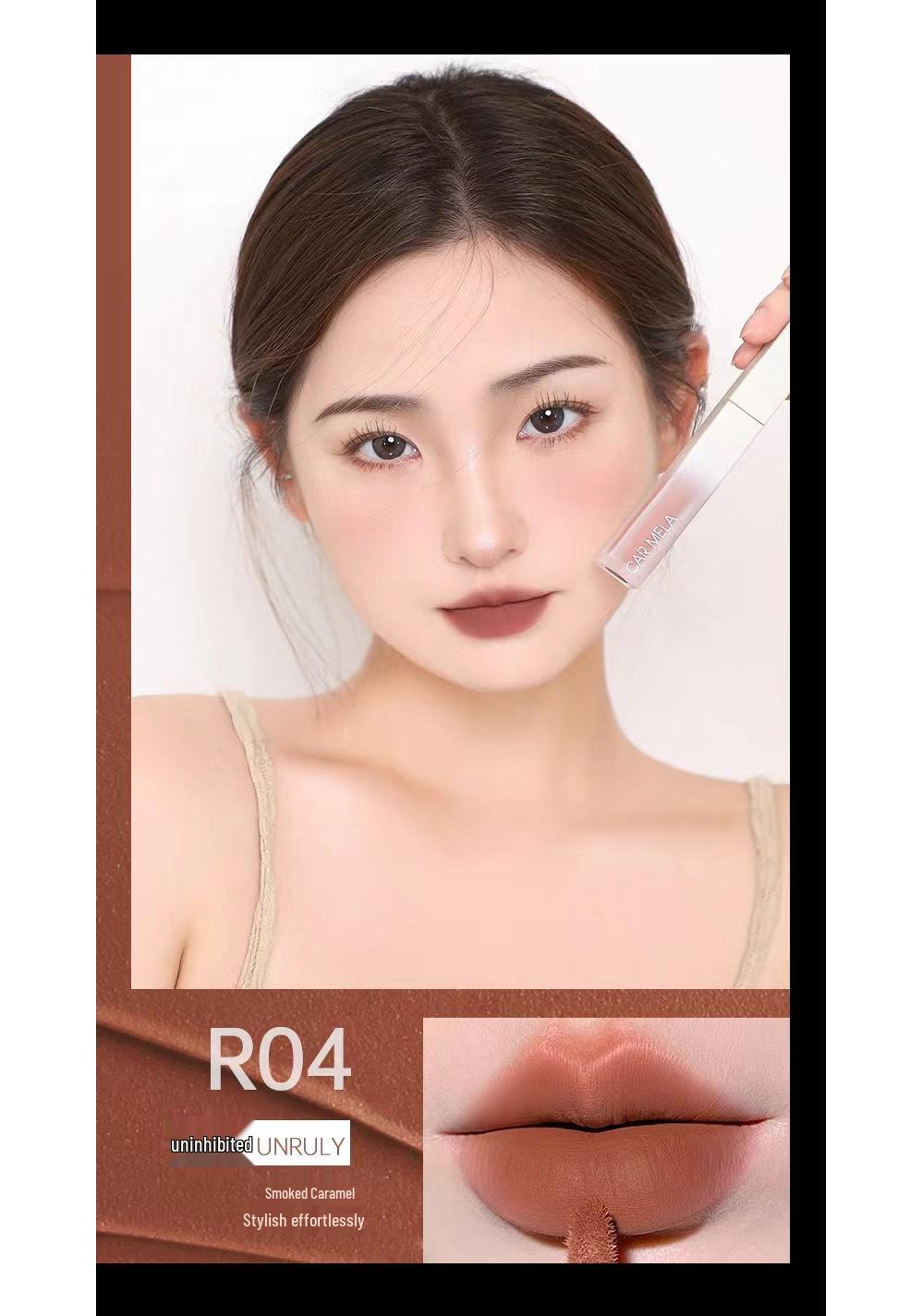 CARMELA Chameleon Color-Lock Matte Lip Glaze - Long-Lasting Velvet Nude Lip Mud Lipstick