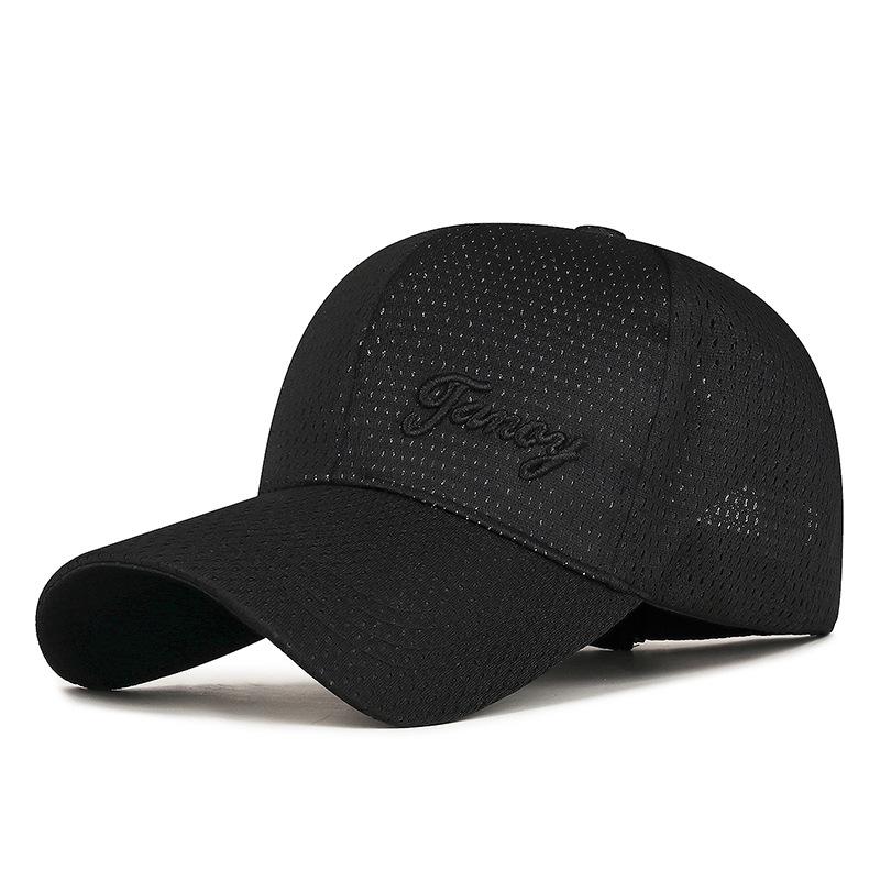 Spring Summer Cap Men's Mesh Breathable Letter Embroidery Baseball Cap Outdoor Sunshade Fishing Cap