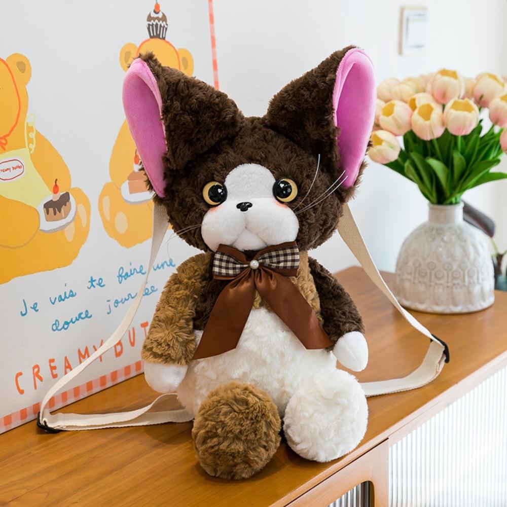 Stuffed Animals Devon Rex Cat Backpack Plush Doll Animals Plush Bag  Birthday Gift
