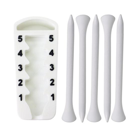 Golf Tee Height Adjuster 5 Settings Precision Tee Elevator Height Setter Consistent Multi-functional Tee Holder with 5 Tees