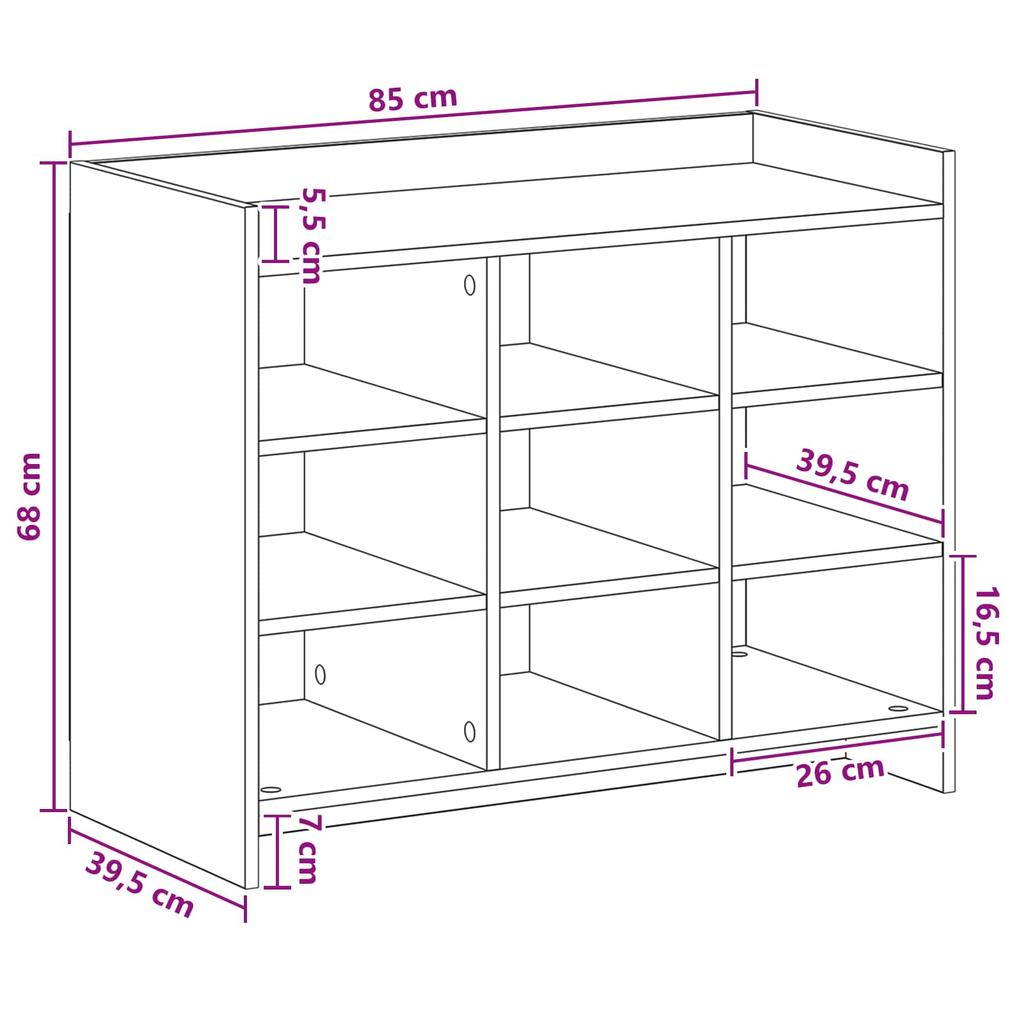 Shoe Cabinet Reclaimed Wood Look 85 x 39.5 x 70 cm Engineered Wood