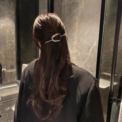 Yousheng Women Hair Stick Stainless Alloy Polished Smooth Geometric Shape Hollow Out Retro Anti-slip Hair Bun Fixer Holder Hair Styling Tool