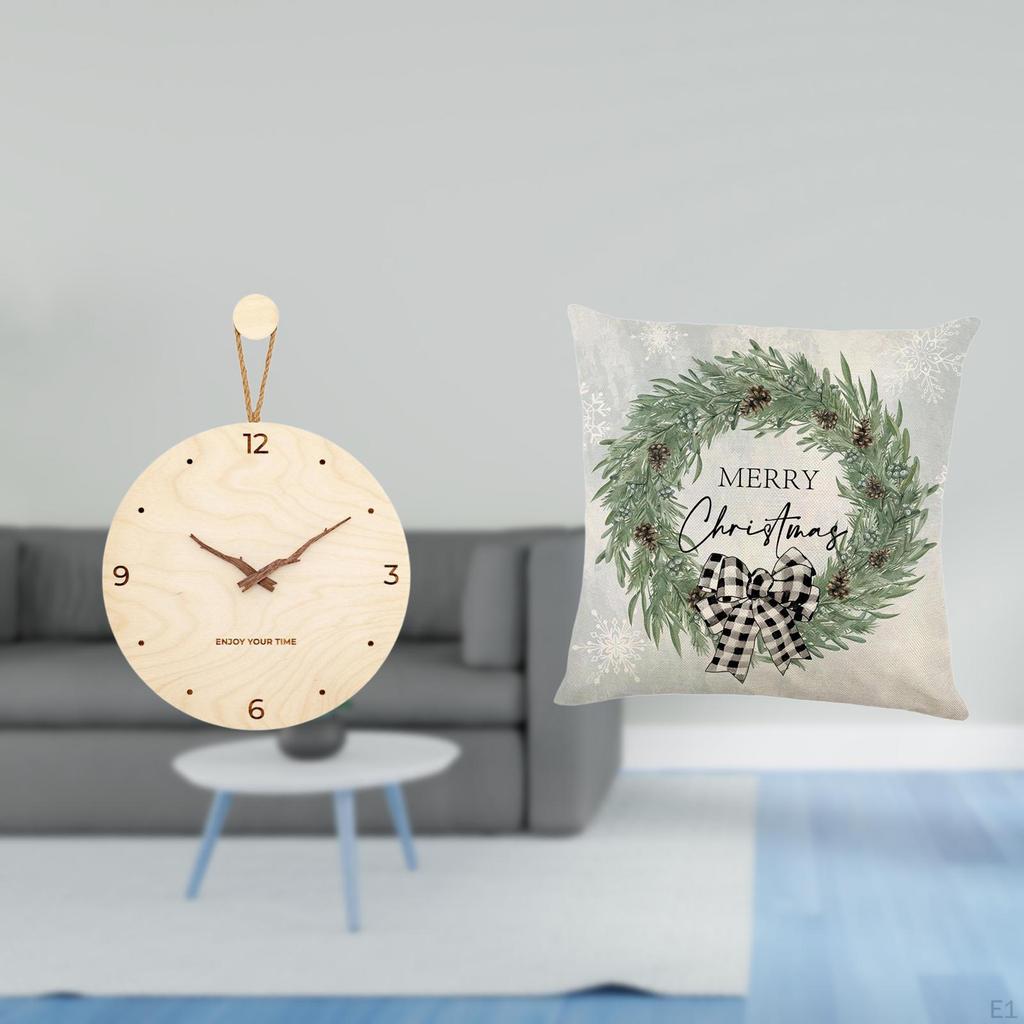 Minimalist Modern Nordic Wall Clock Ornament And Christmas Polyester Pillow Cover Cushion for