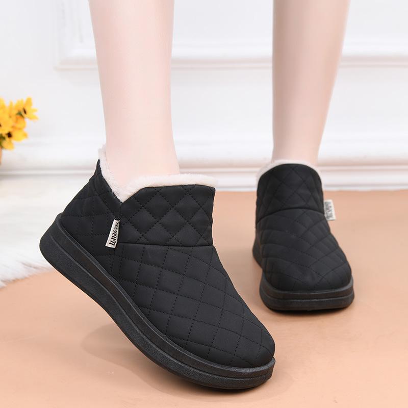 New Cotton Shoes, Women's Thickened Snow Boots, High-top Soft-soled Anti-slip One-foot Lazy Shoes, Thick-soled Shoes