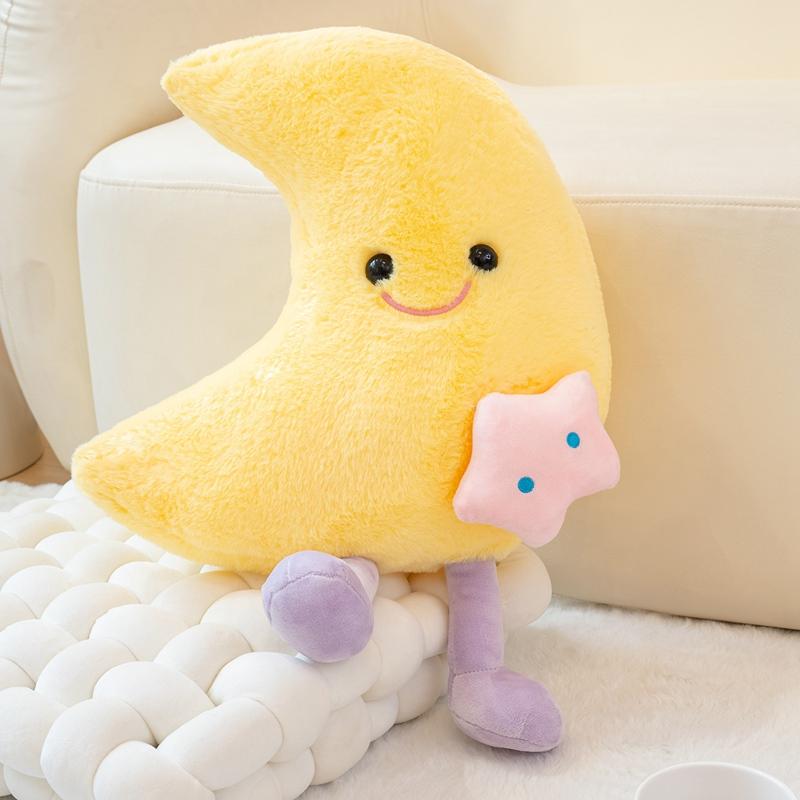 40-50CM Kawaii Cartoon Simulation Anime Nordic Style Star Moon Cloud Plush Dolls Children's Birthday Gifts Toys Home Pillows
