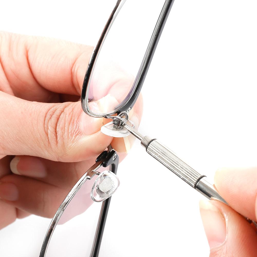 10pcs Steel Glasses Screwdriver Eyeglass Screwdriver Watch Repair Kit with Keychain Portable Hand Tools Precision Screwdriver Tools