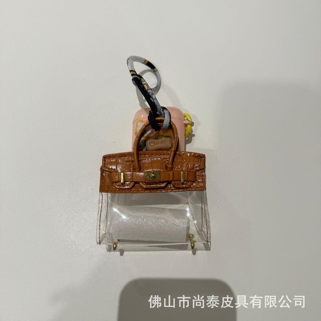 Internet-Prominente Damen Auto Schlüssel Tasche Mini Transparente Tasche Anhänger Exquisit Hochwertige Kopfhörer Tasche Roter Umschlag Auto Anhänger