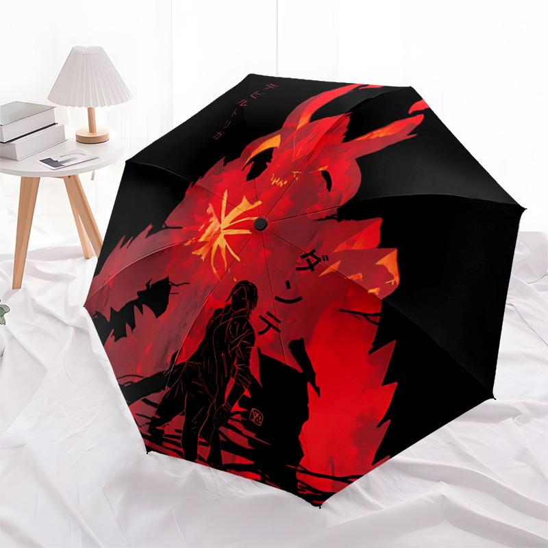 1pc Devil Windproof Automatic Umbrella, Portable Folding Design, Lightweight for Women/Men253
