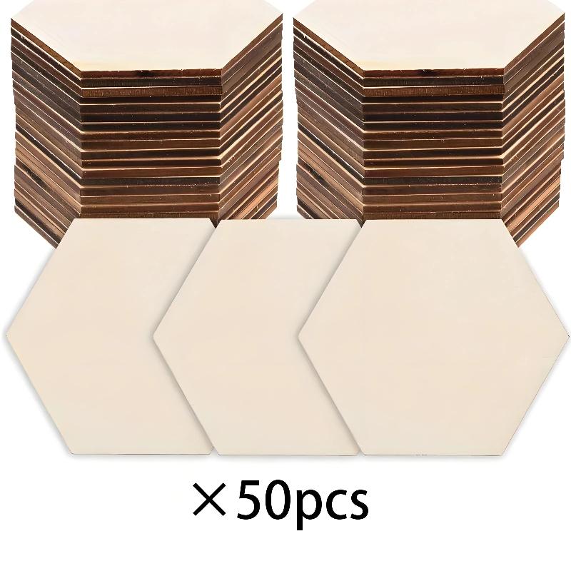 50 pieces of diy wooden hexagon craft material, perfect for diy crafts, painting and graffiti - perfect for weddings