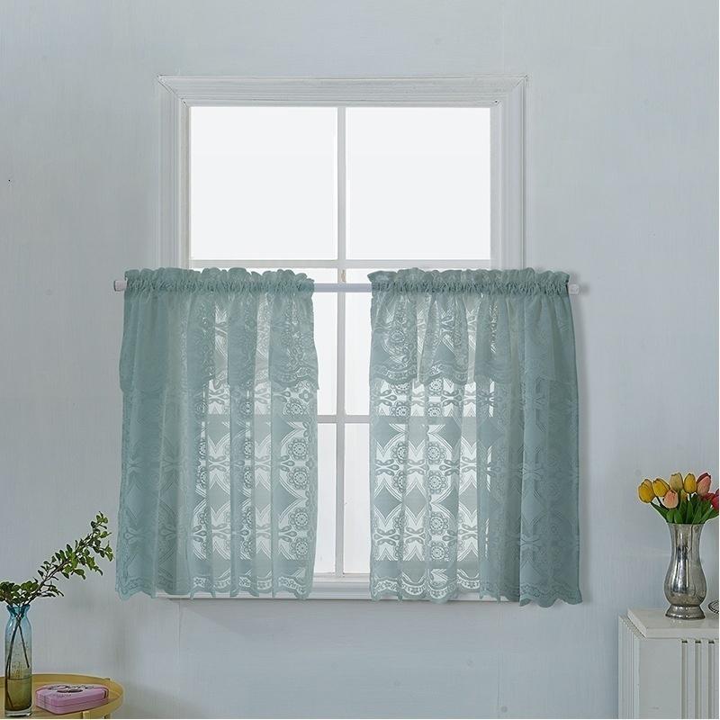 1 Pcs Kitchen Lace Window Screen Curtain Coffee Short Curtain Small Wear for Home Dormitory Bed