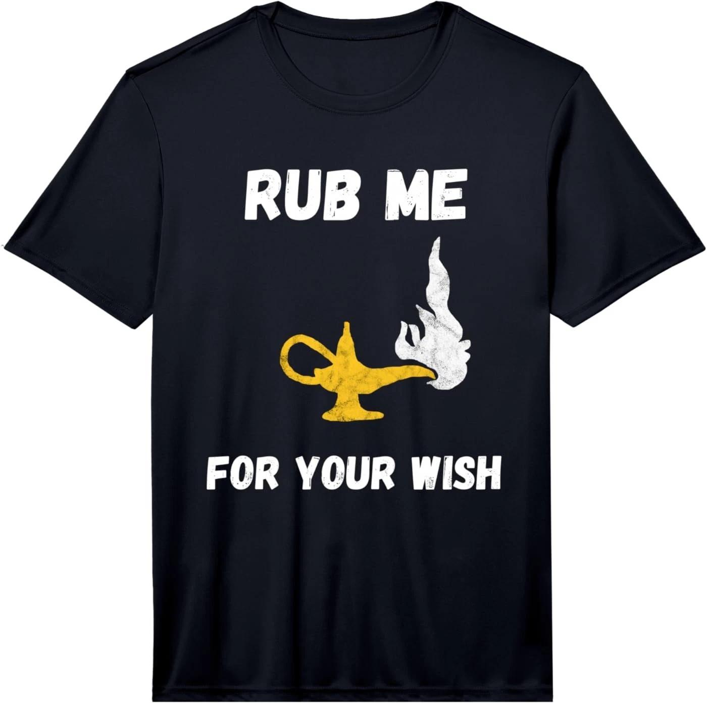 Funny Genie Lamp Rub Me Wishes Aladin Costume Performance T-Shirt S