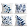Blue Plants Cushion Pillowcase Printed Polyester 45X45Cm Throw Pillowcover Decorative Sofa Cushion Pillowslip Home Decor