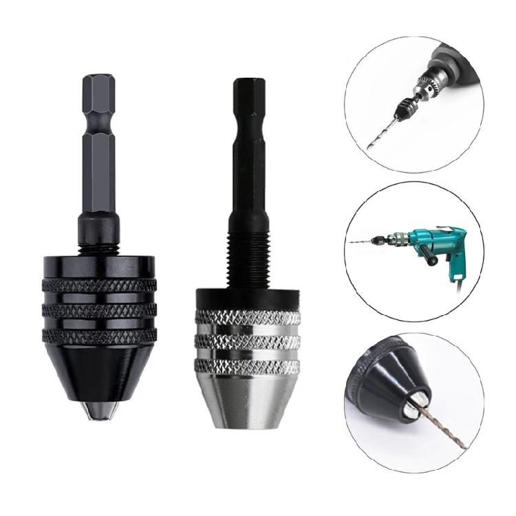 0.3 6.5mm Hexagonal Handle Three Jaw Twist Drill Chuck Quick Change Three Jaw Conversion Chuck 1PC