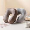 U-Shaped Travel Pillow, Memory Foam Neck Support, Slow Rebound Nap Pillow, Cationic Stripe Design.