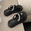 Fairy wind sandals women's summer thick-soled heightening muffin shoes women's 2025 new rhinestone Roman cool slippers outer wear